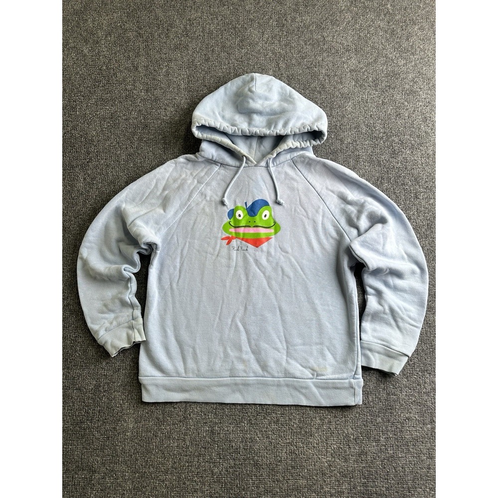 Womens Paul Frank Frog Graphic Fleece Pullover Hoodie Made in USA, Size M